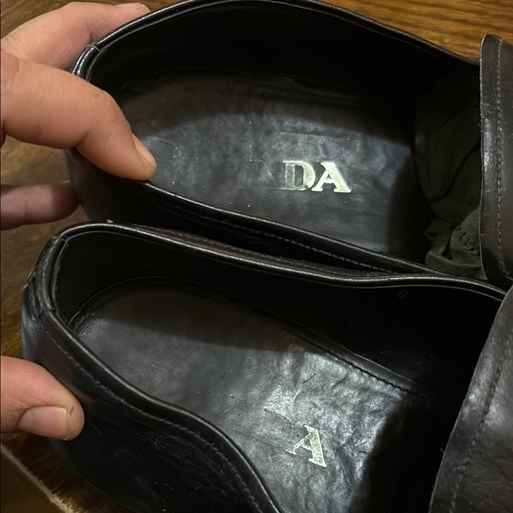 Prada Black Leather Loafers - Picture 10 of 13